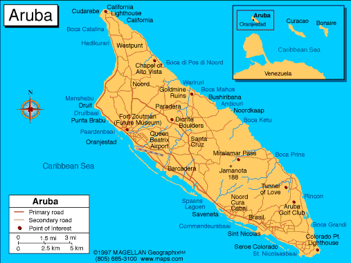 aruba island map